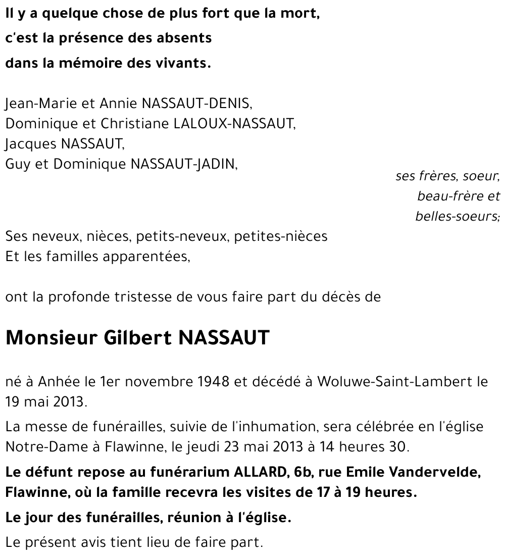Gilbert NASSAUT