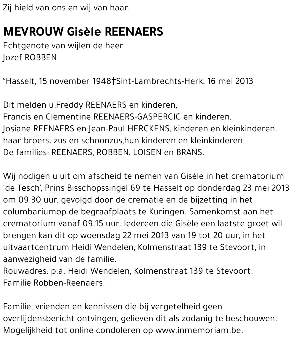 Gisèle REENAERS