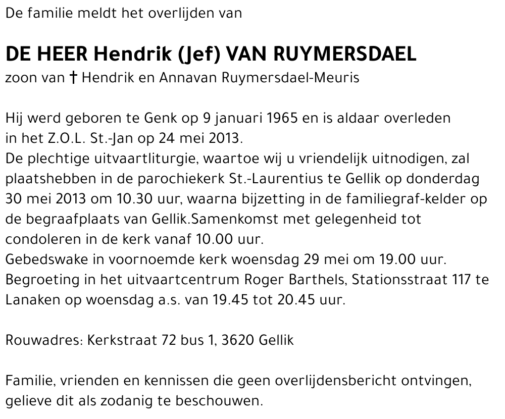 Hendrik Van Ruymersdael