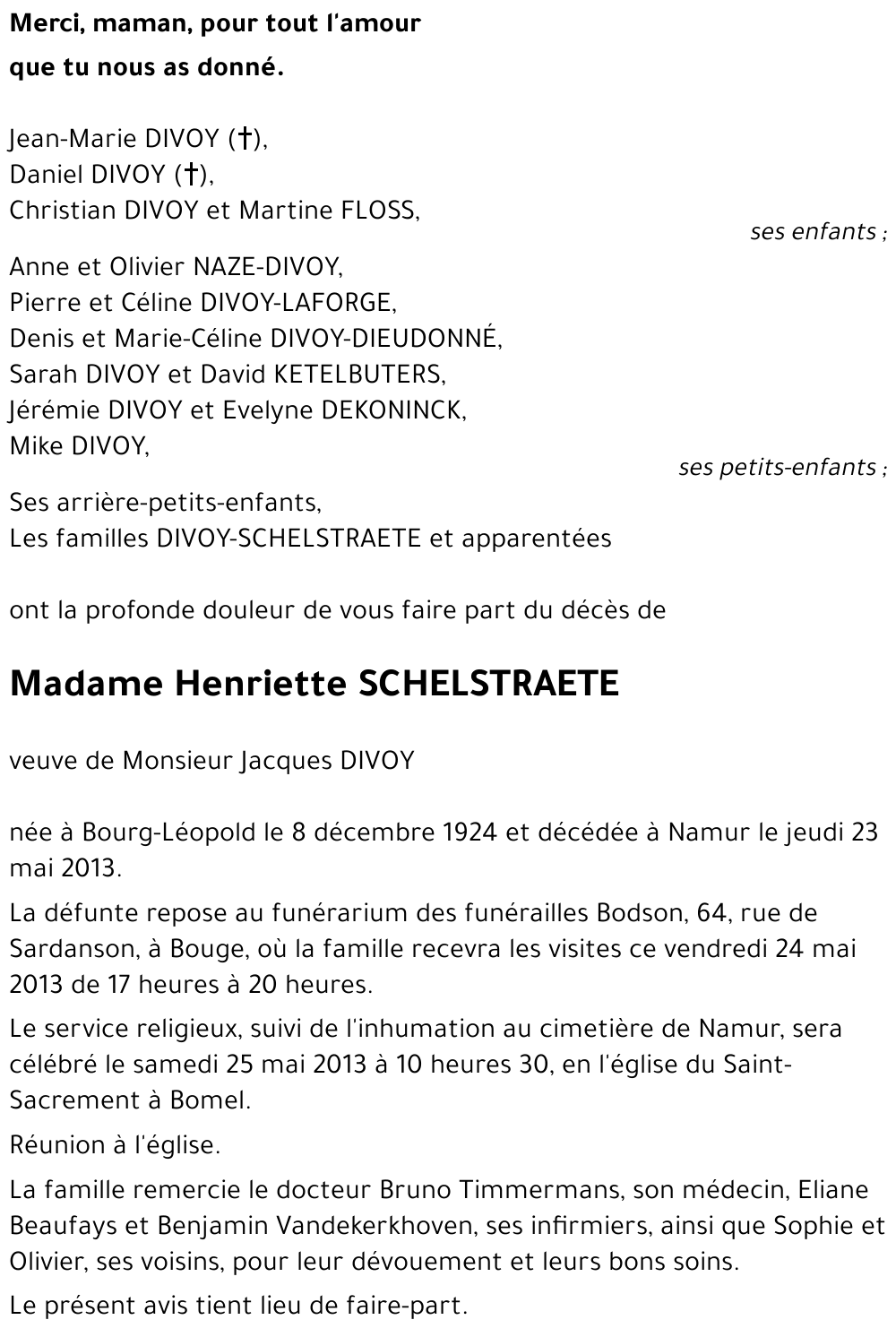 Henriette SCHELSTRAETE