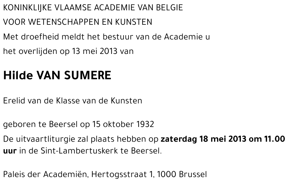 Hilde VAN SUMERE