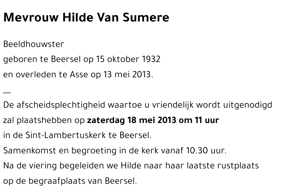 Hilde VAN SUMERE