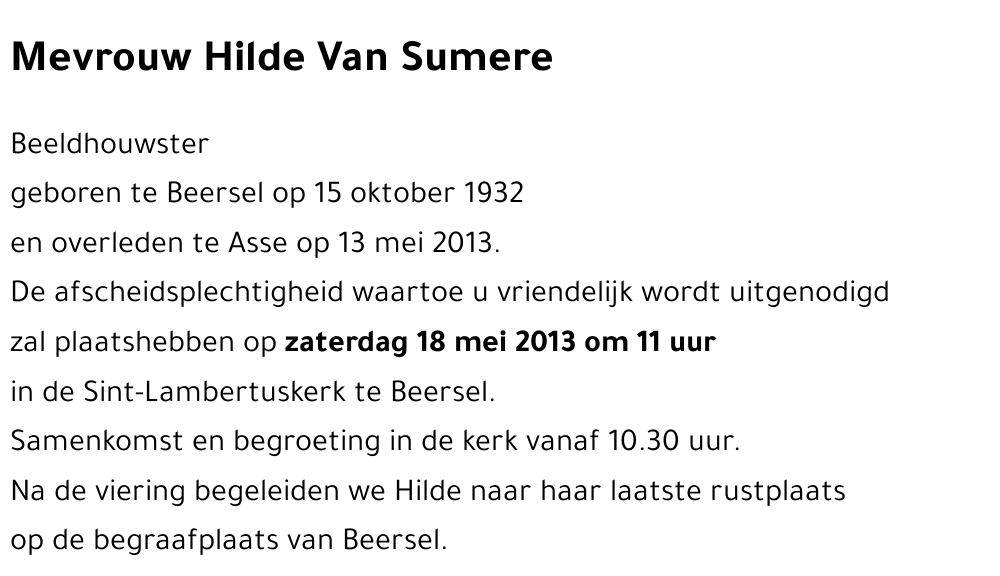 Hilde VAN SUMERE