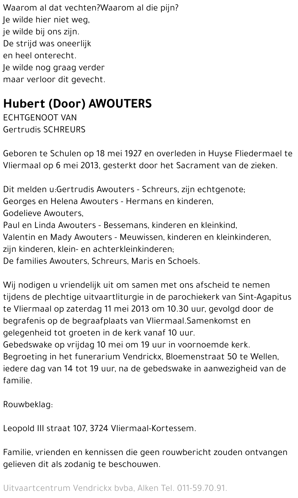 Hubert (Door) Awouters