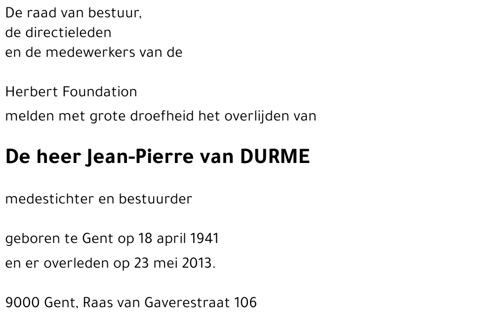 Jean-Pierre van DURME