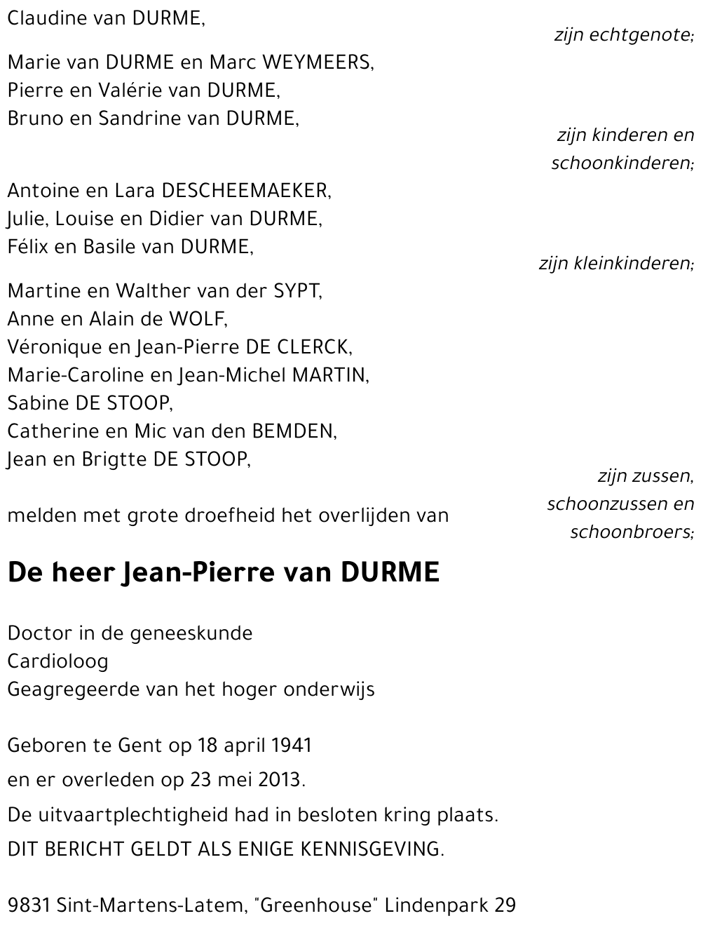 Jean-Pierre van DURME