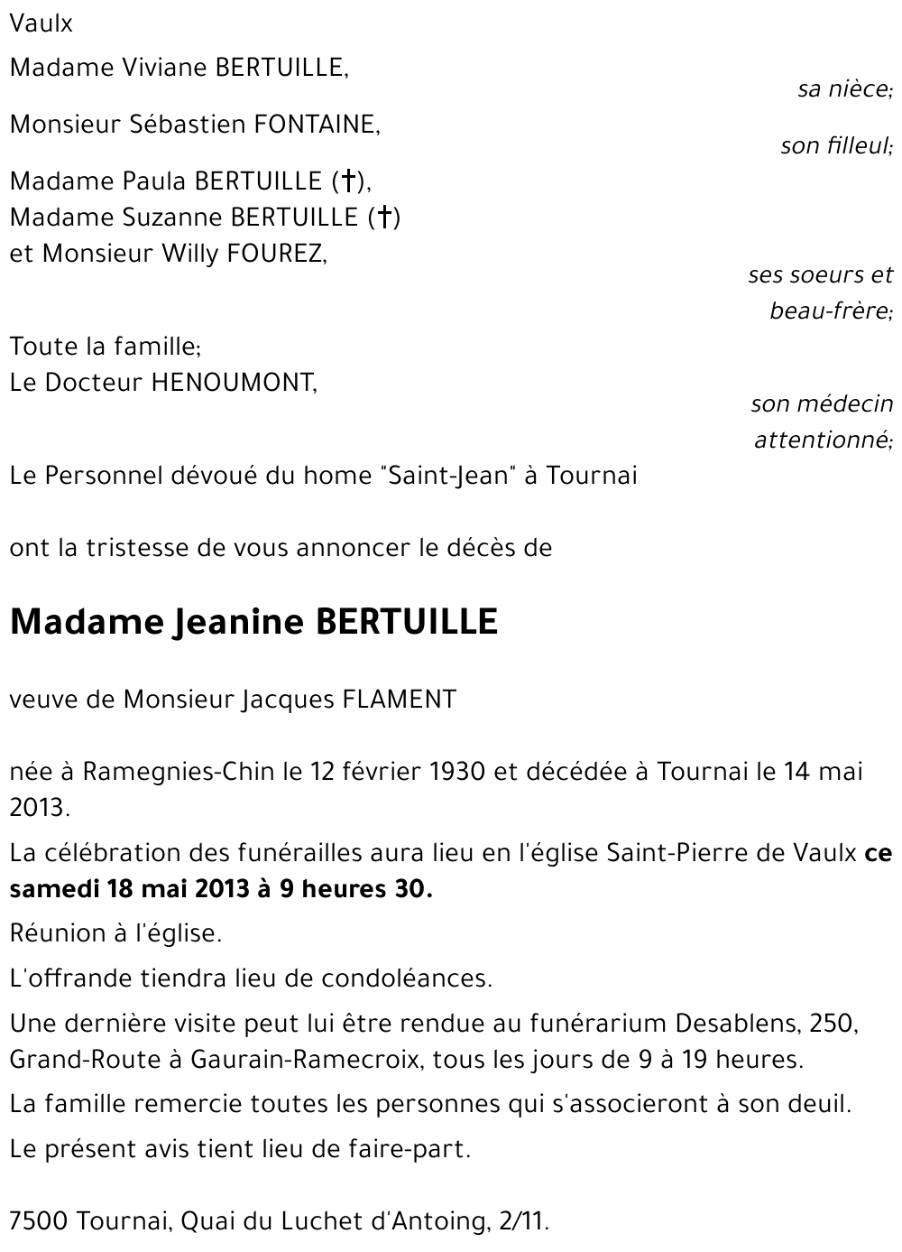 Jeanine BERTUILLE