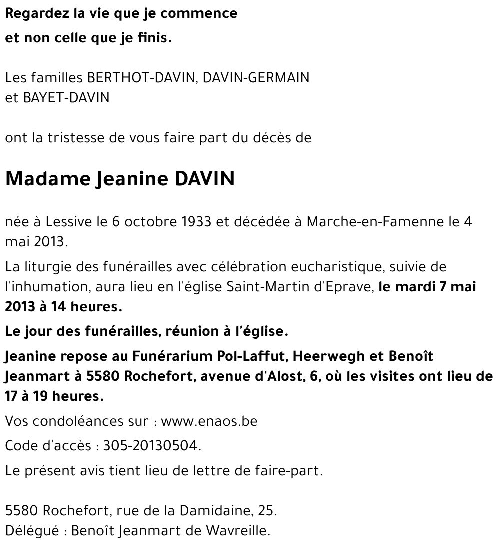 Jeanine DAVIN