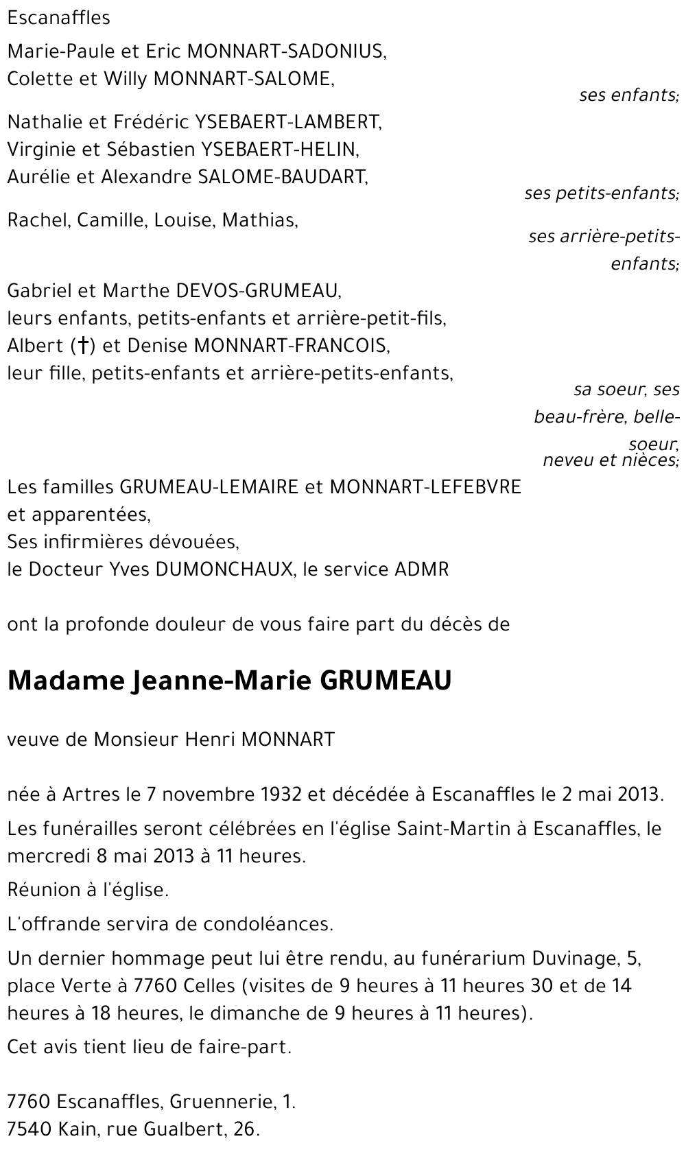 Jeanne-Marie GRUMEAU