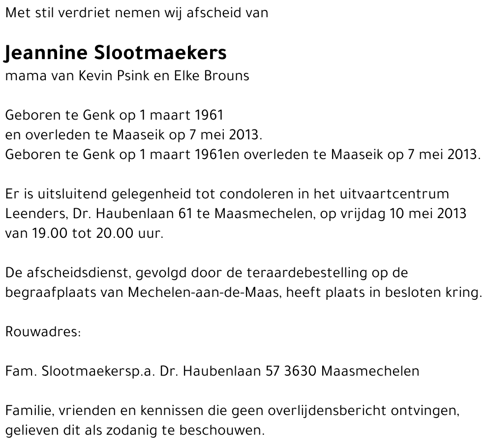 Jeannine Slootmaekers