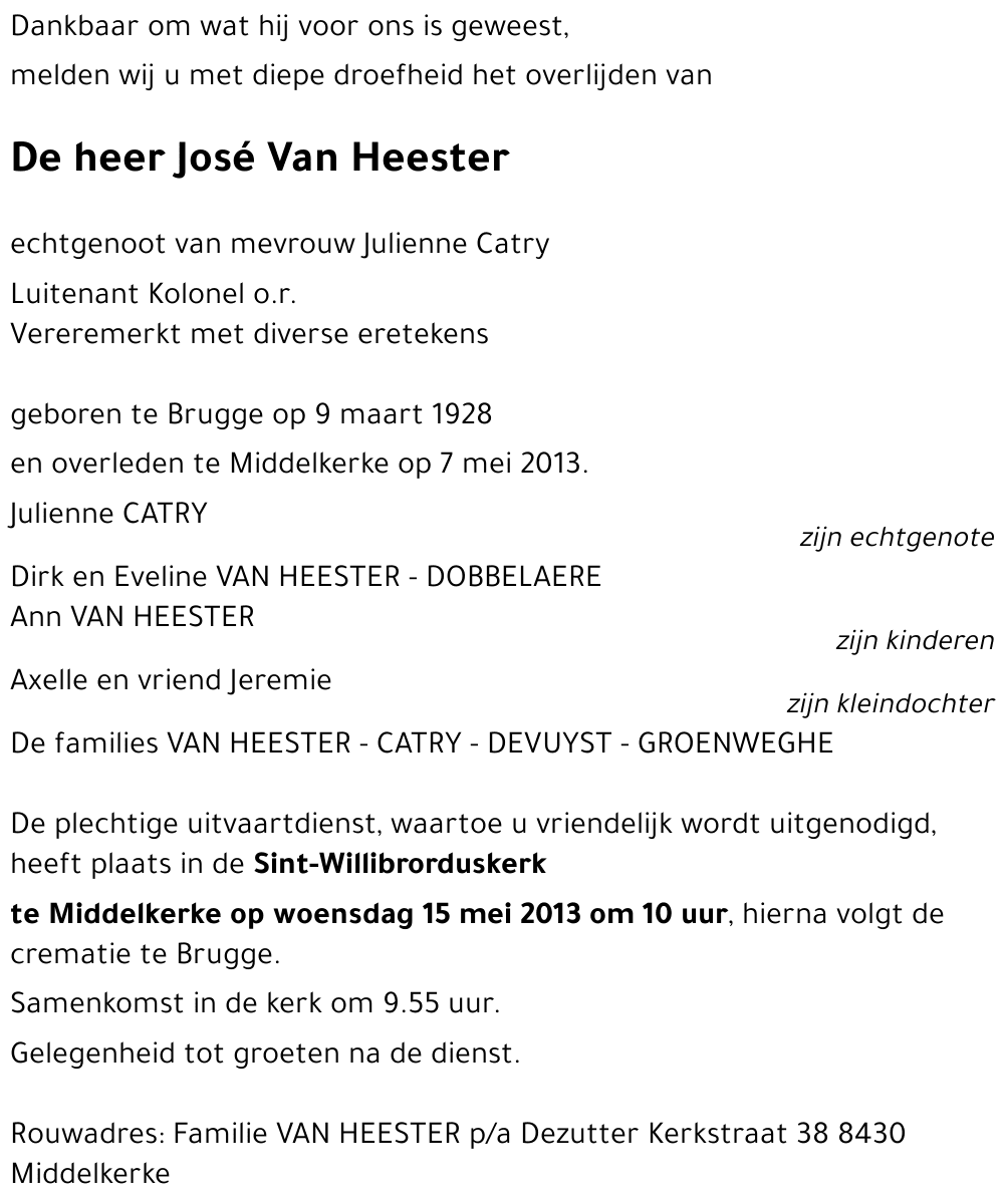 José Van Heester