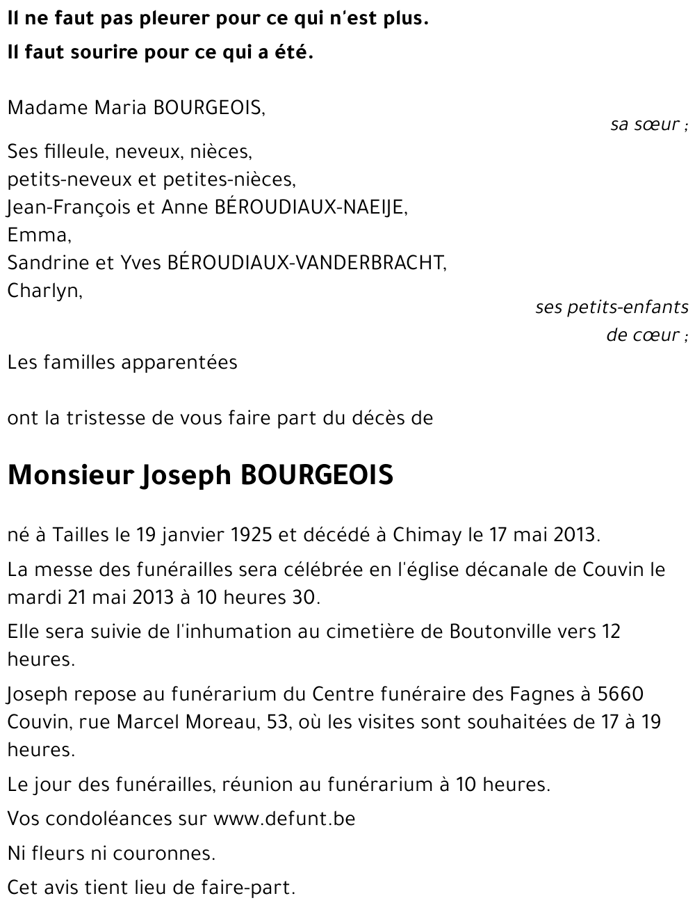 Joseph BOURGEOIS