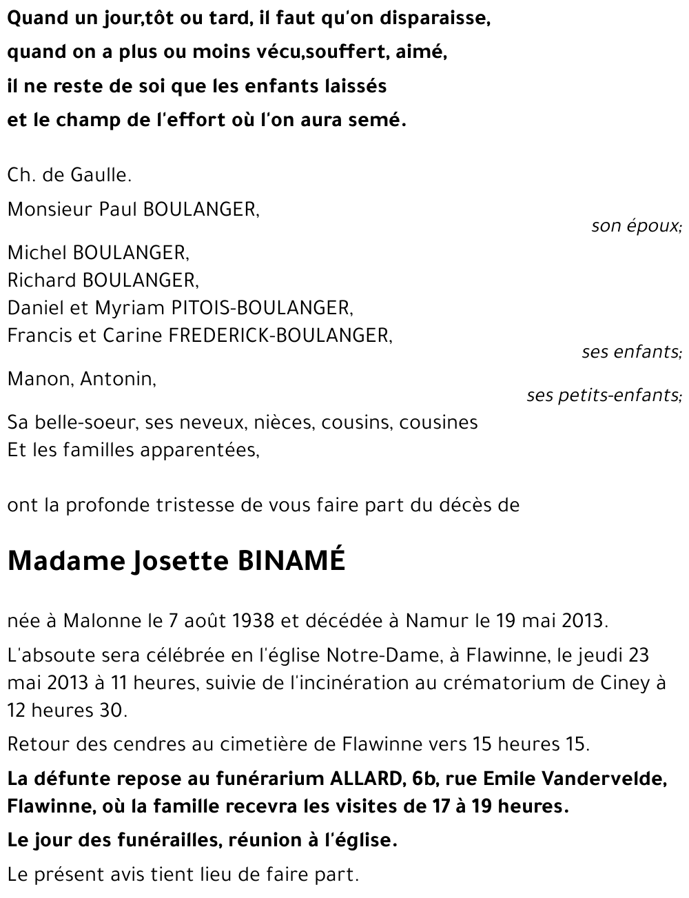 Josette BINAMÉ