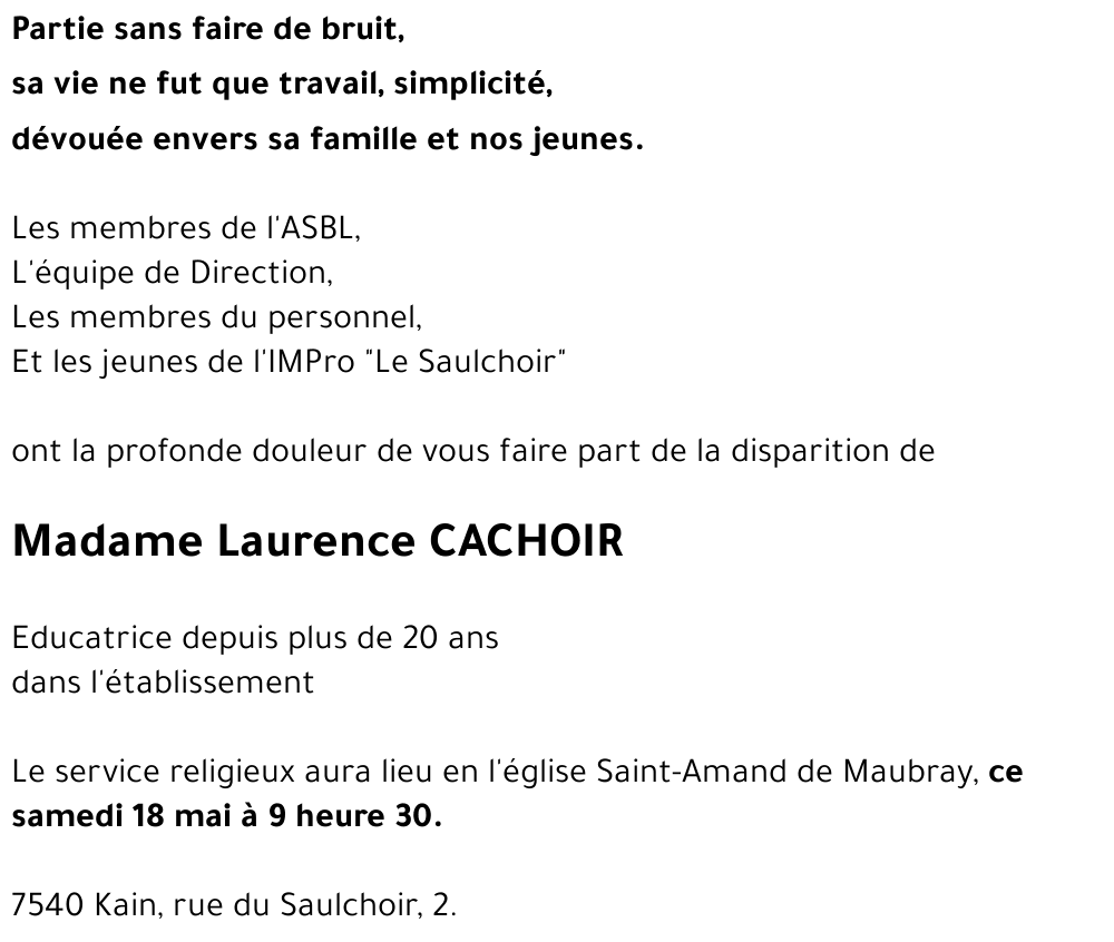 Laurence CACHOIR