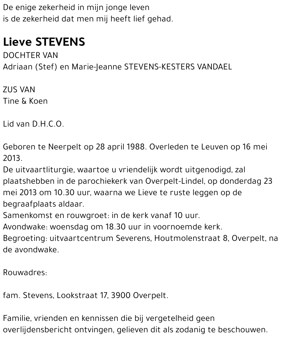 Lieve Stevens