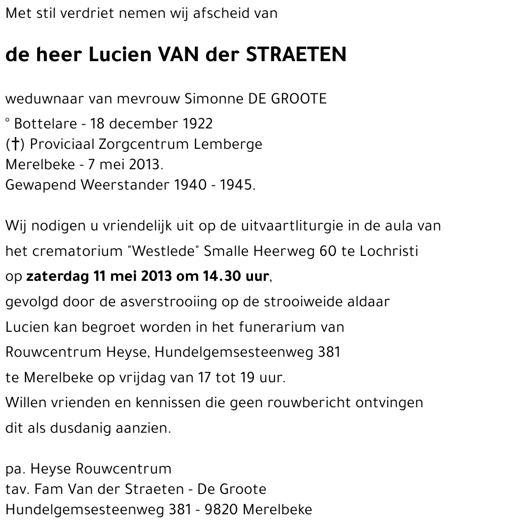 Lucien VAN der STRAETEN