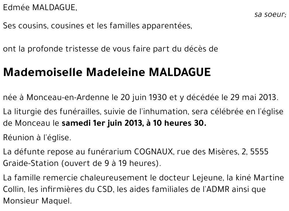 Madeleine MALDAGUE