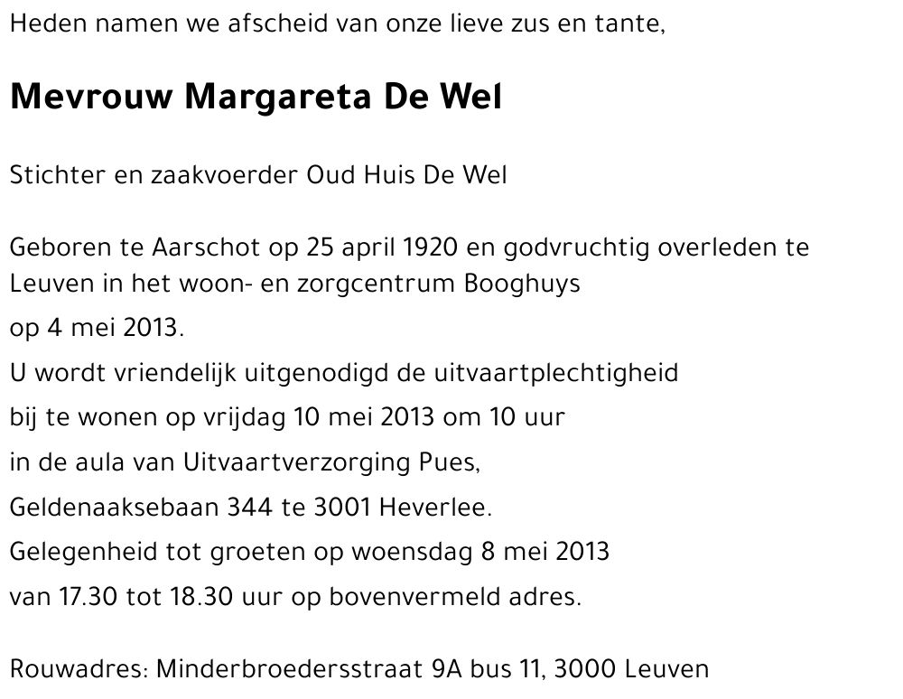 Margareta De Wel