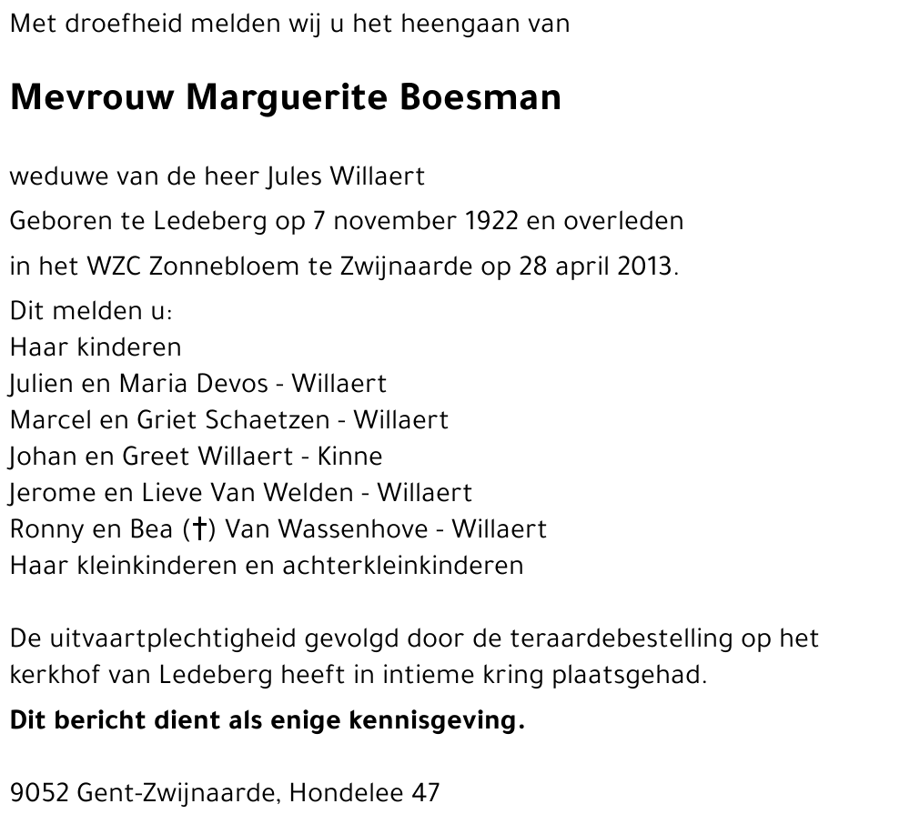 Marguerite Boesman