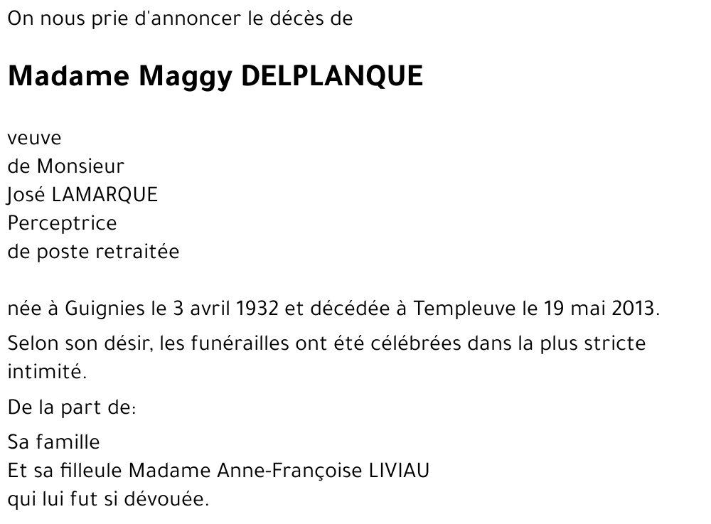 Marguerite DELPLANQUE