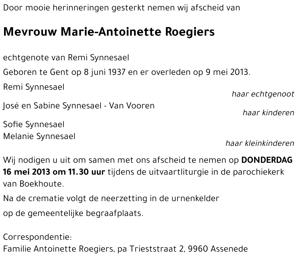 Marie-Antoinette Roegiers