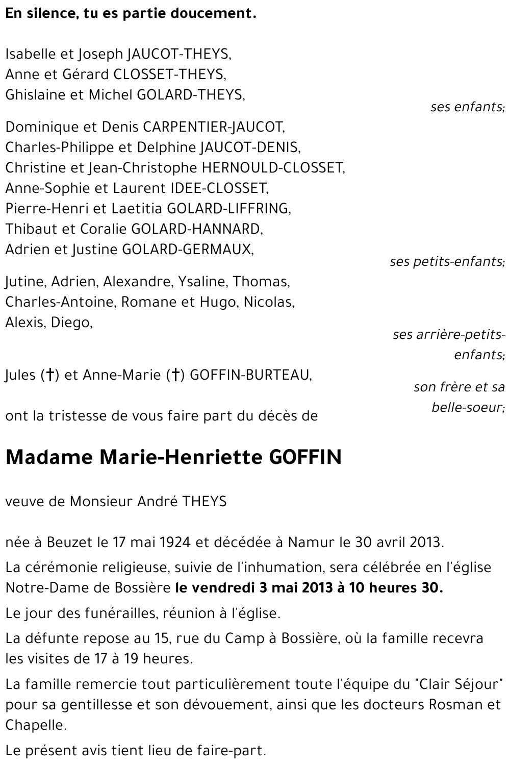 Marie-Henriette GOFFIN