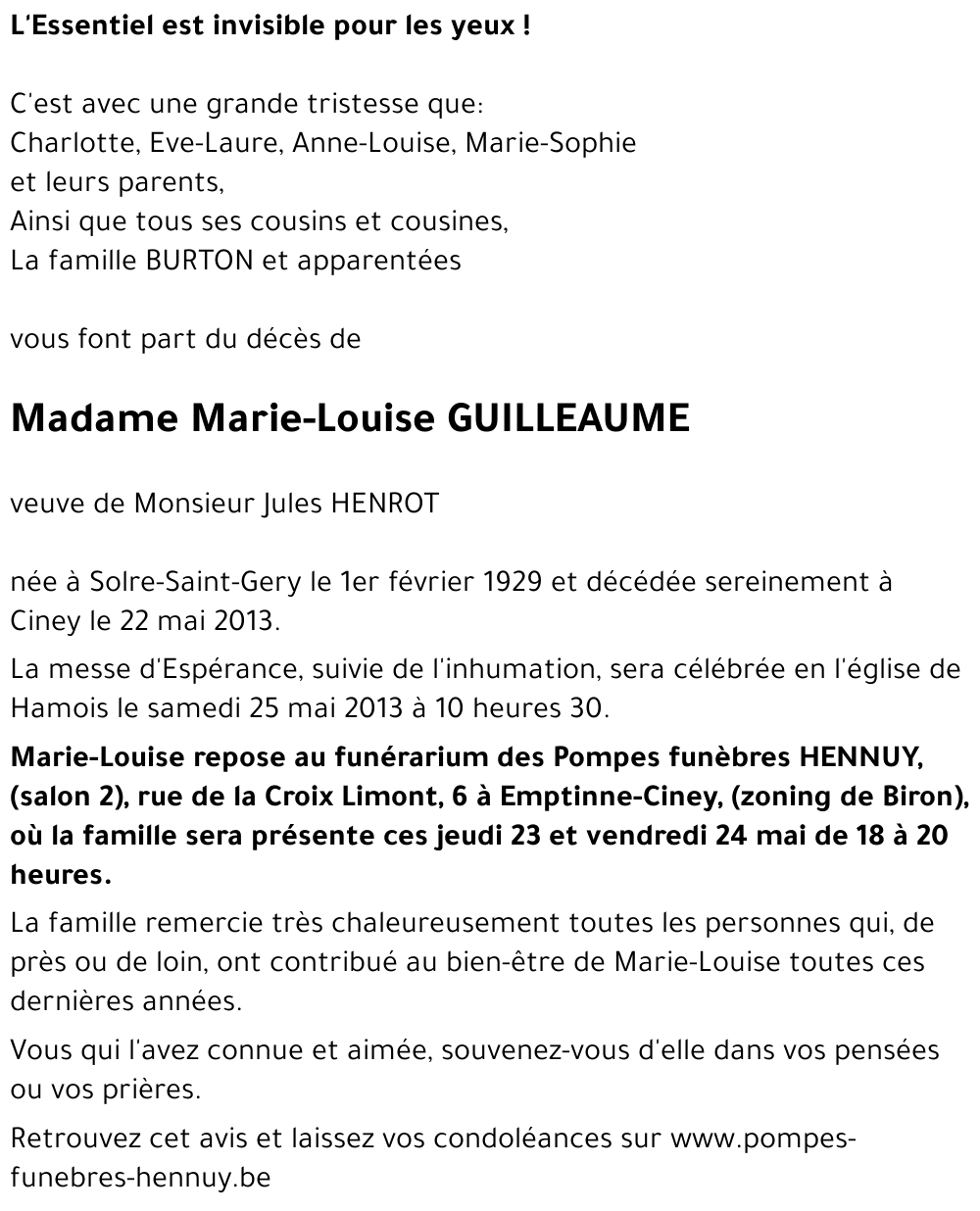 Marie-Louise GUILLEAUME