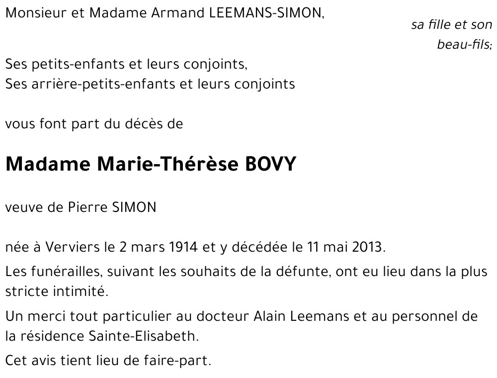 Marie-Thérèse BOVY