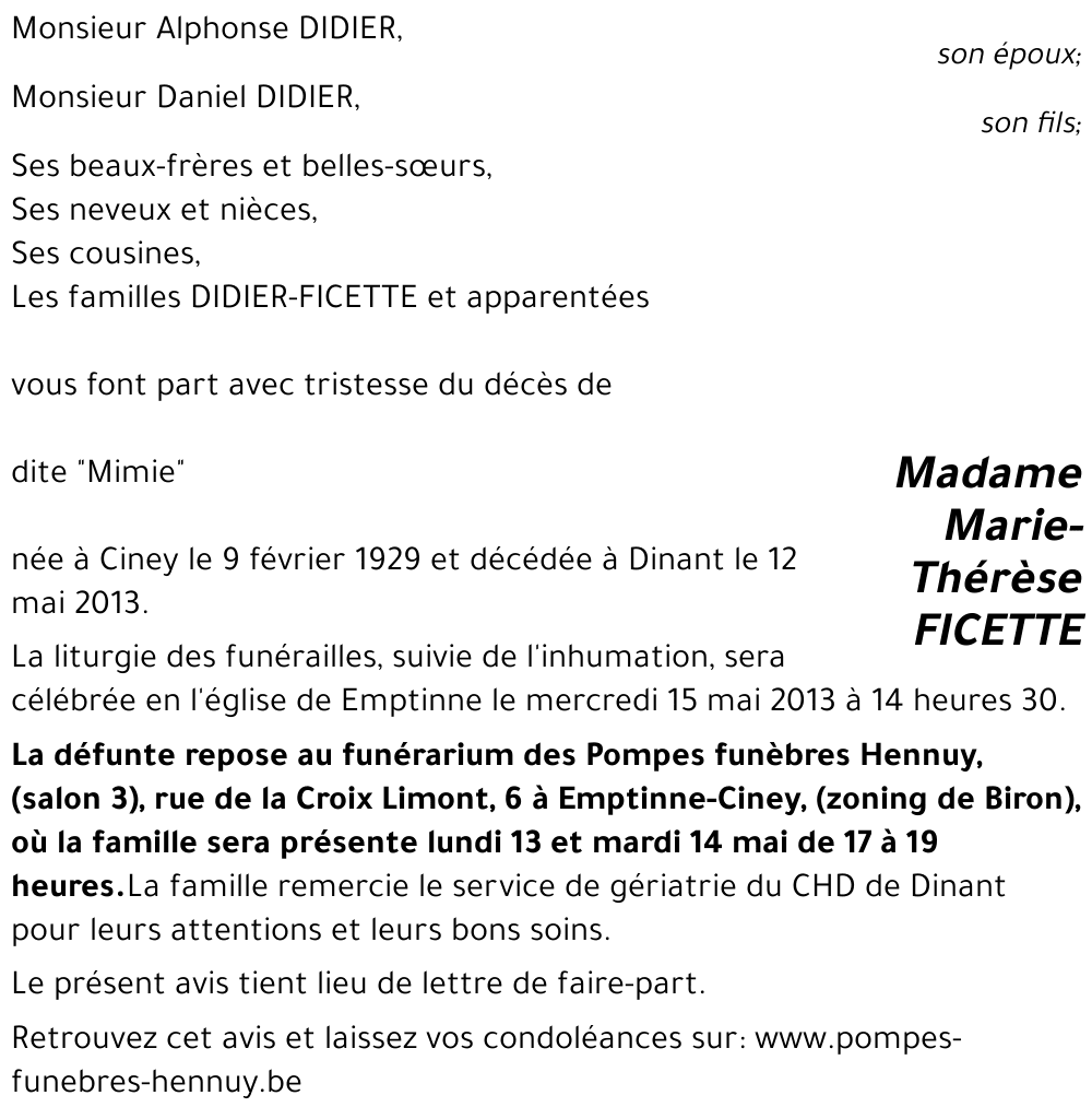 Marie-Thérèse FICETTE