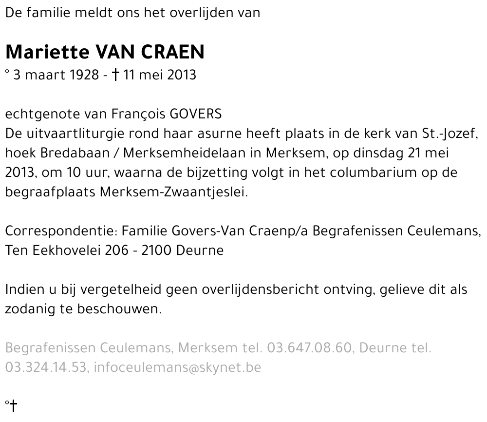 Mariette Van Craen