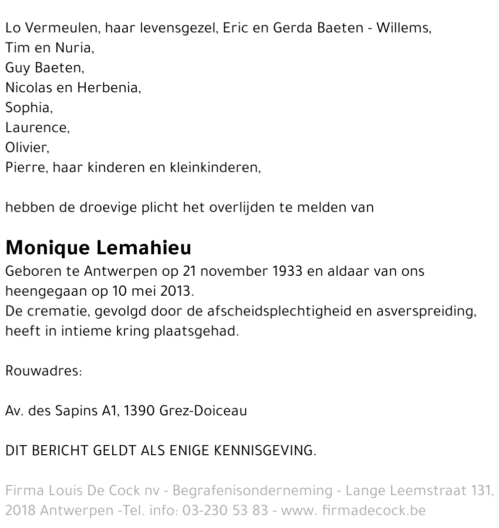 Monique Lemahieu