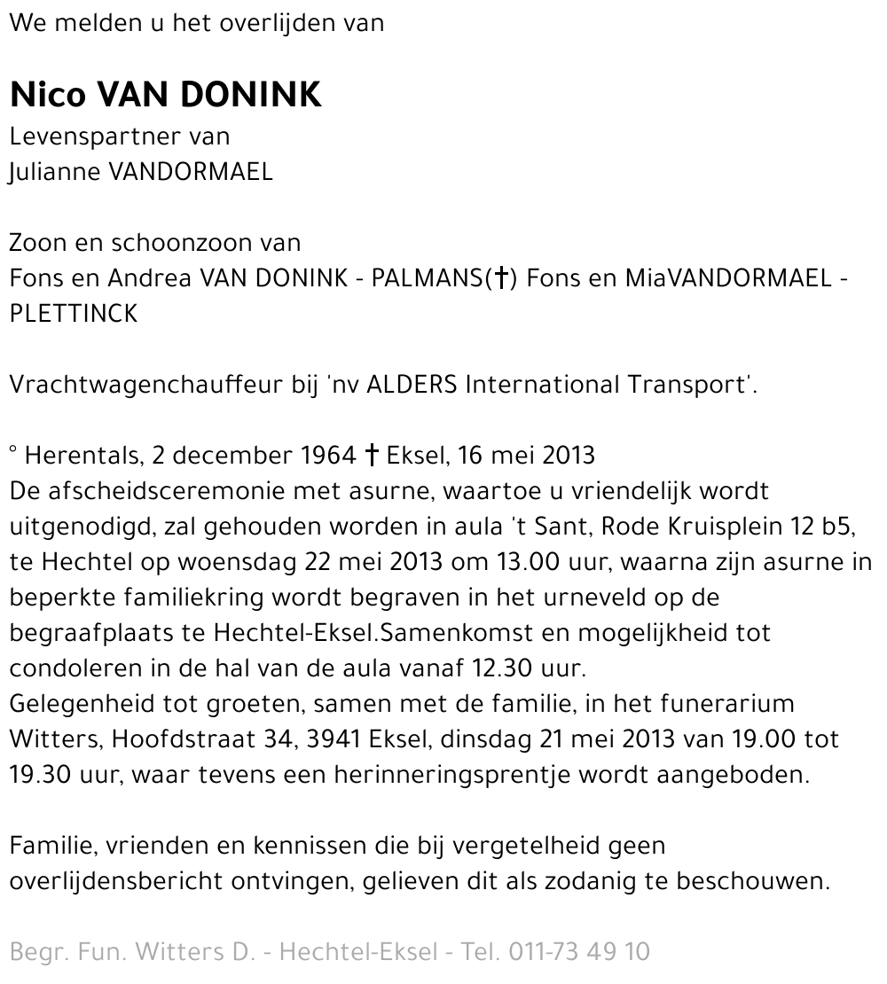Nico Van DONINK