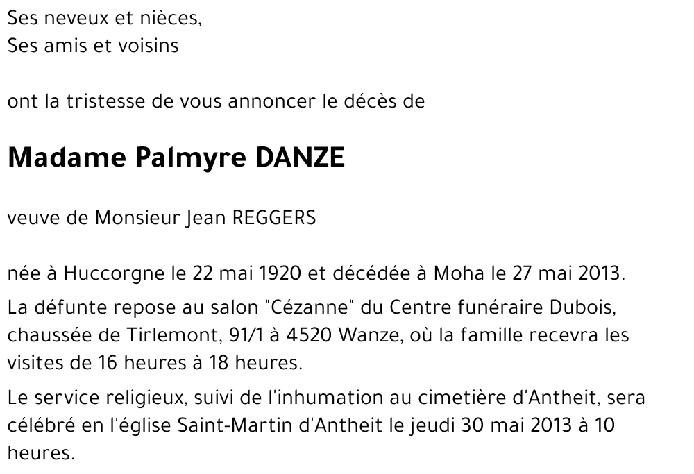 Palmyre DANZE