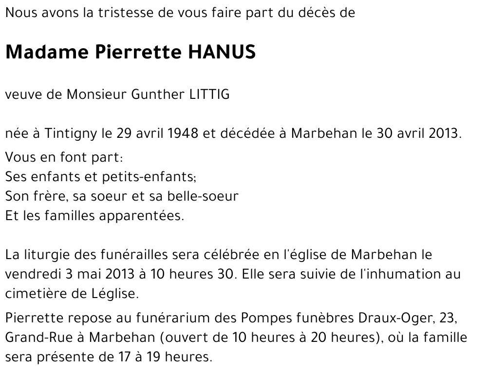 Pierrette HANUS