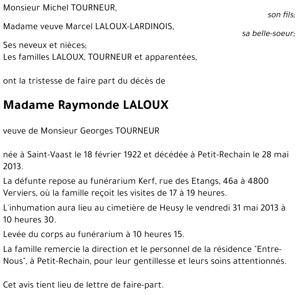 Raymonde LALOUX