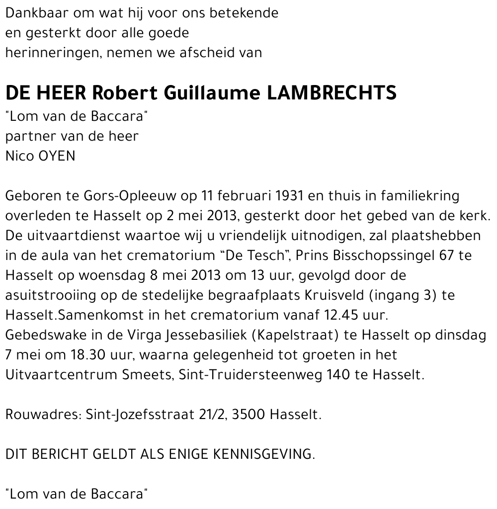 Robert Guillaume Lambrechts