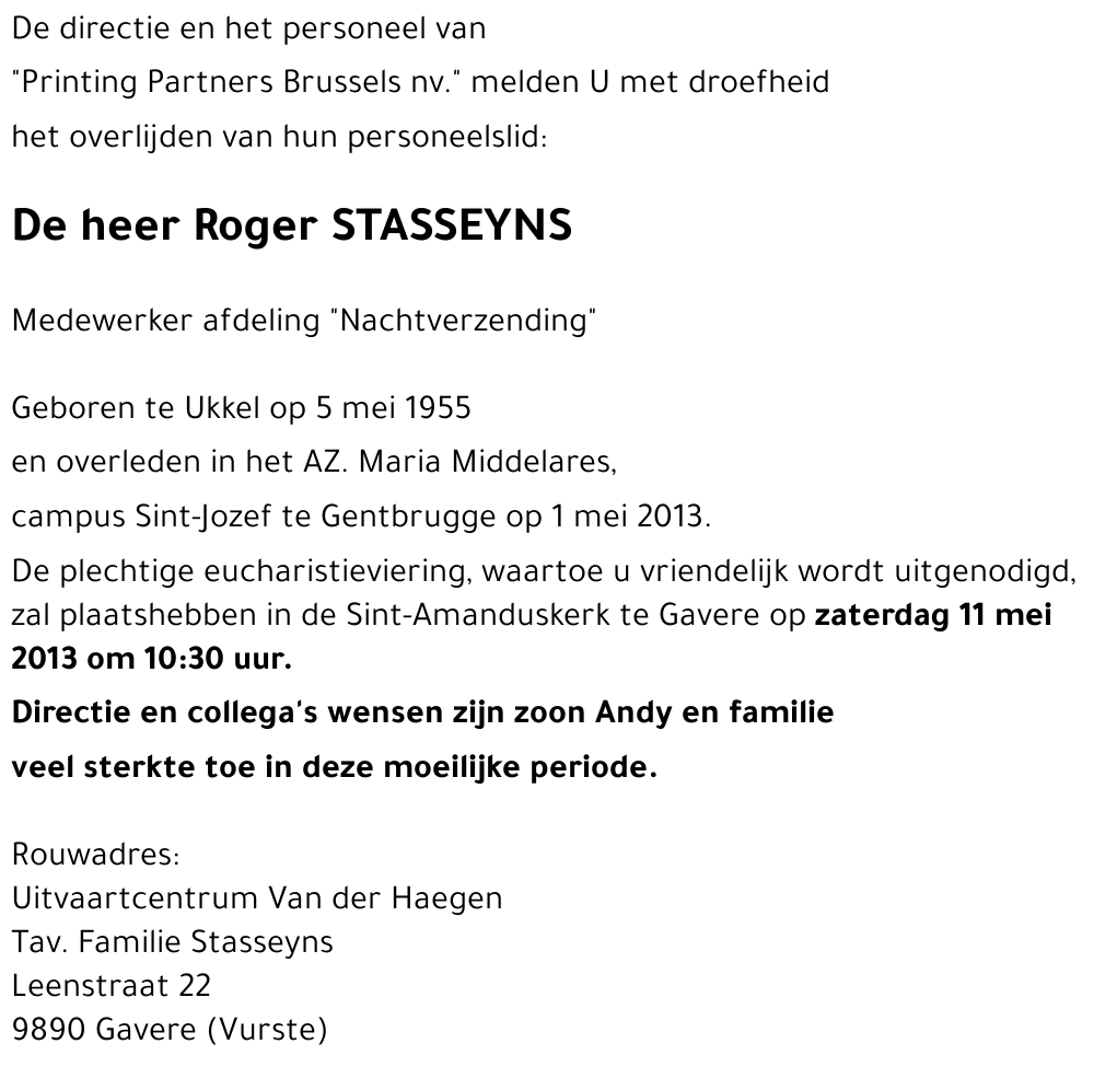 Roger STASSEYNS