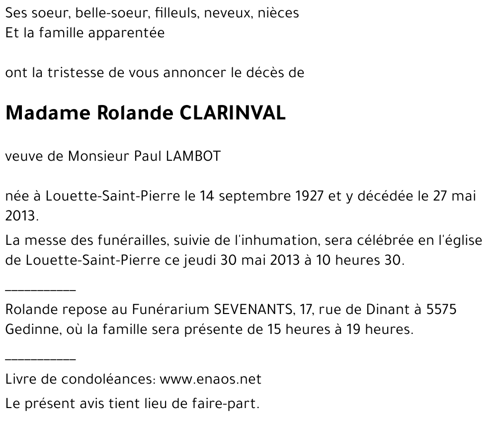 Rolande CLARINVAL