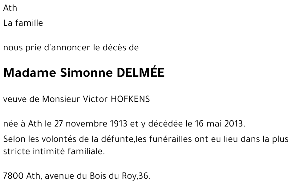Simonne DELMÉE