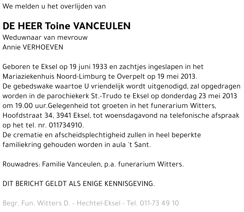 Toine Vanceulen