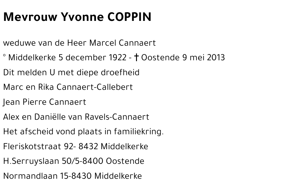 Yvonne COPPIN