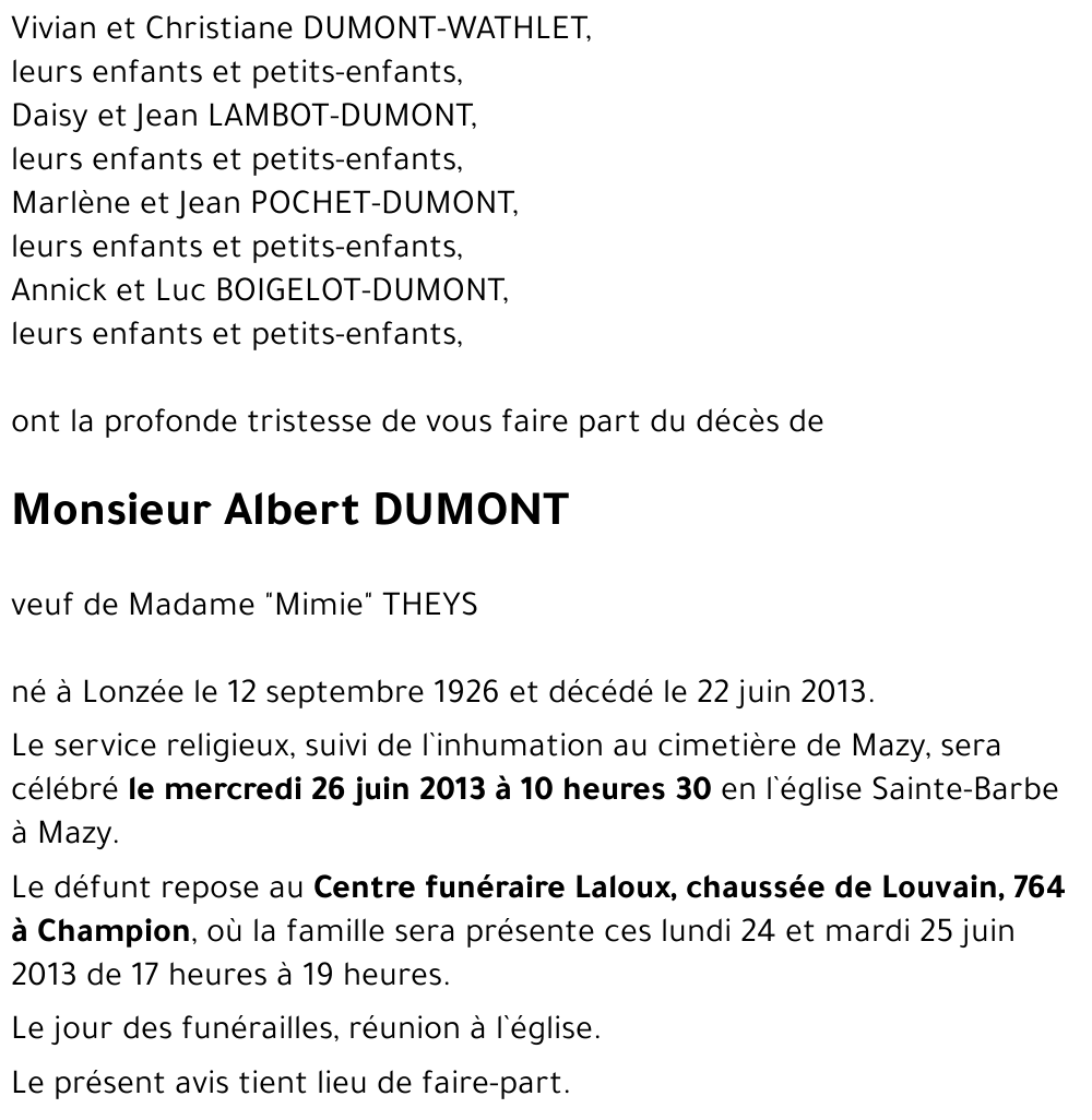 Albert DUMONT