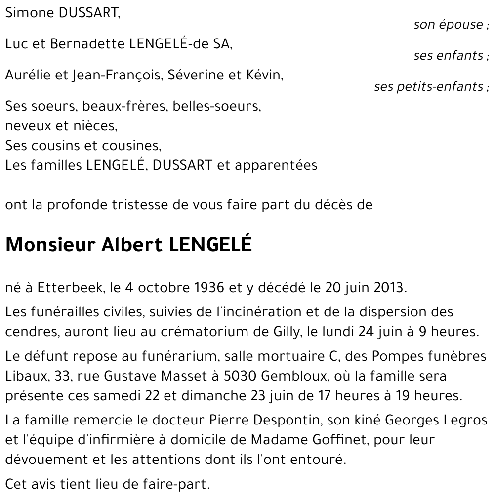 Albert LENGELé