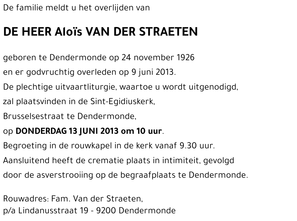 Aloïs Van der Straeten