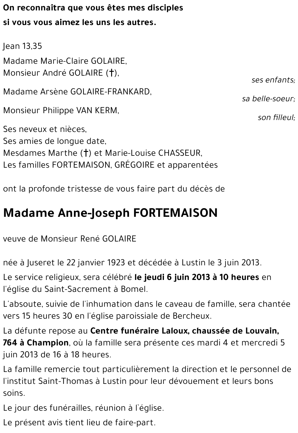 Anne-Joseph FORTEMAISON