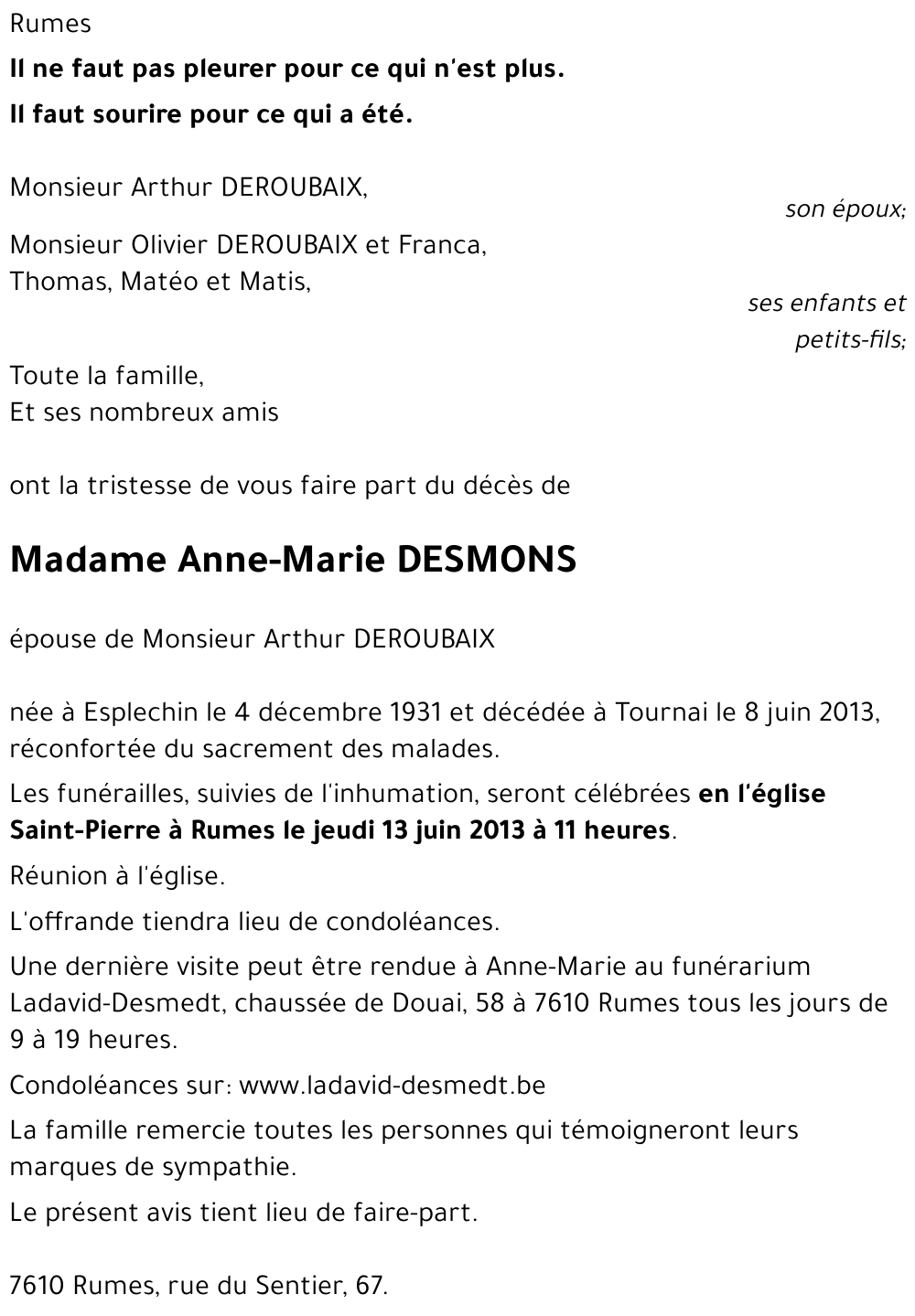 Anne-Marie DESMONS