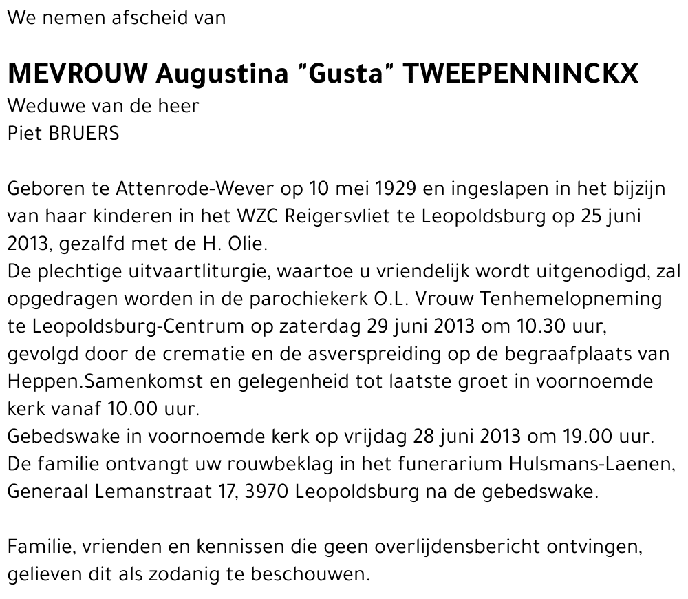 Augustina Tweepenninckx
