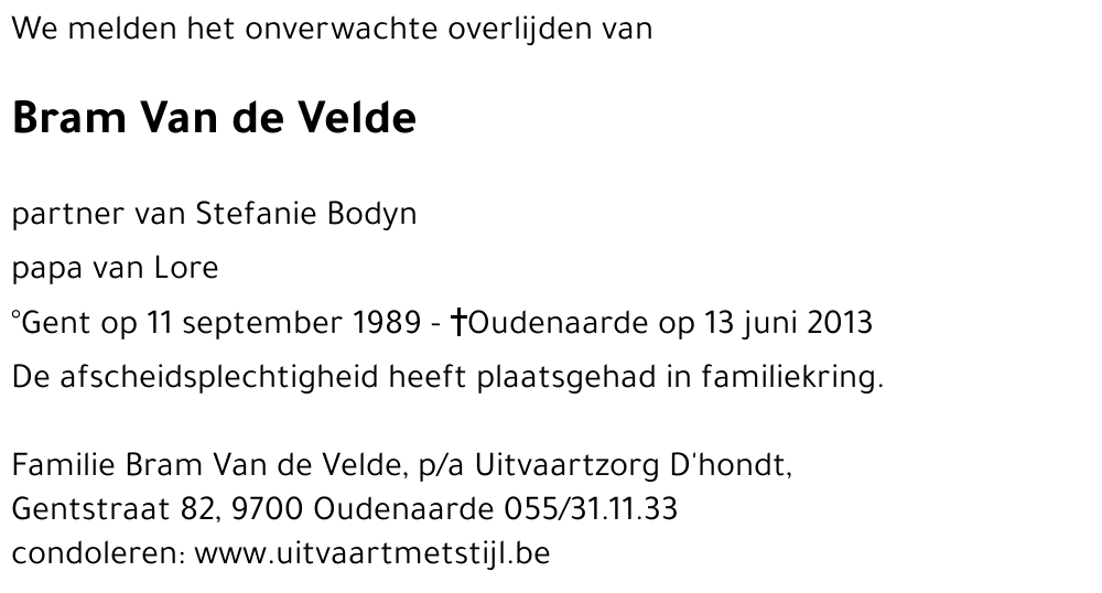 Bram Van de Velde