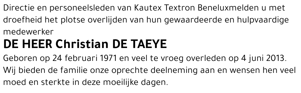 Christian De Taeye