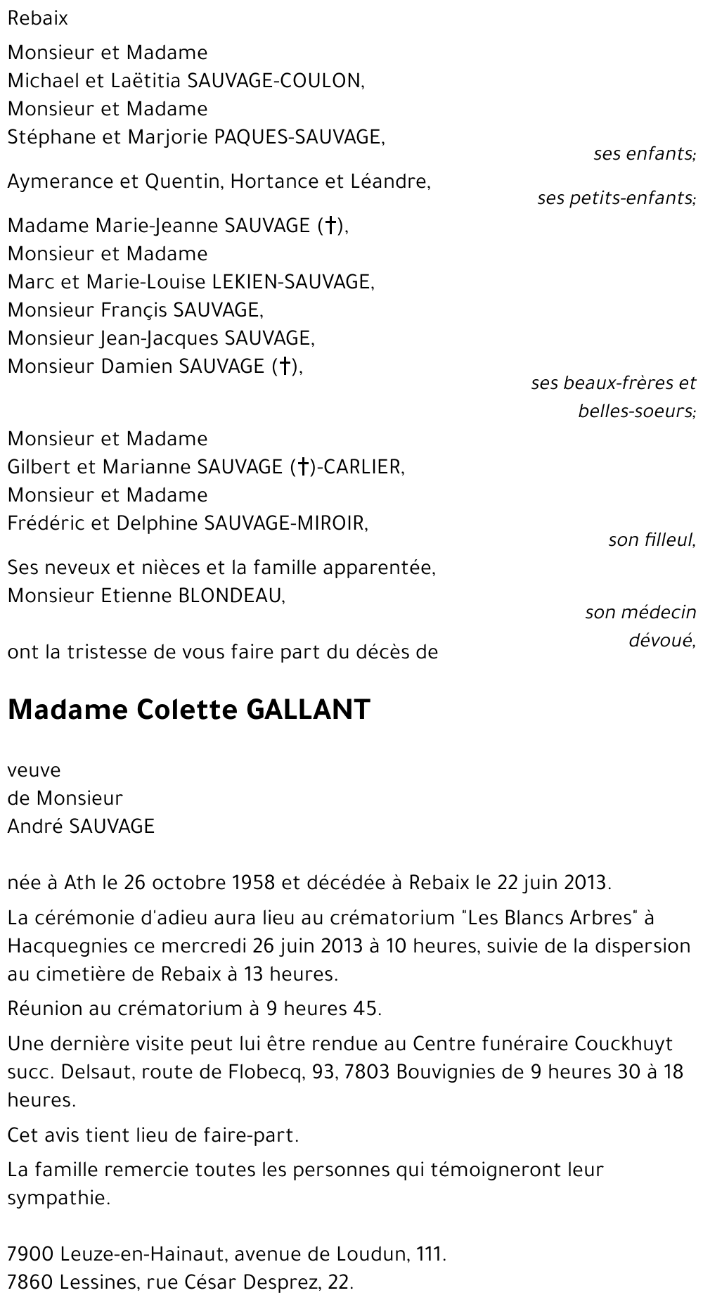 Colette GALLANT